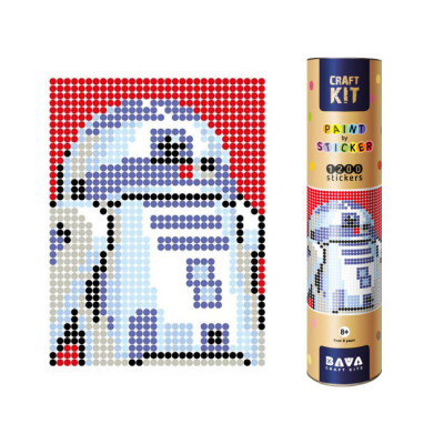 Картина за номерами стікерами в тубусі "Робот синій" (R2D2) 1200 стікерів 1876 33х48 см