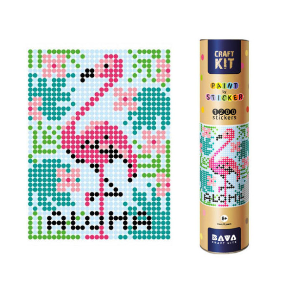 Картина за номерами стікерами в тубусі "Фламінго" 1200 стікерів 1777 33х48 см