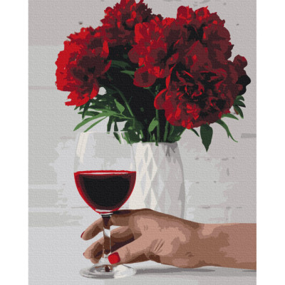 Картина за номерами "Піонове вино" Brushme BS52524 40x50 см