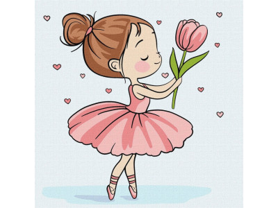 Картина за номерами "Весняна балерина" ©art_selena_ua KHO1240 25х25 см