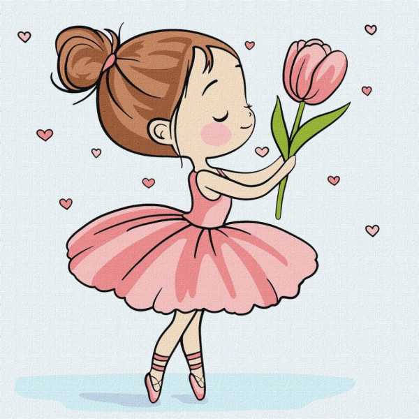 Картина за номерами "Весняна балерина" ©art_selena_ua KHO1240 25х25 см