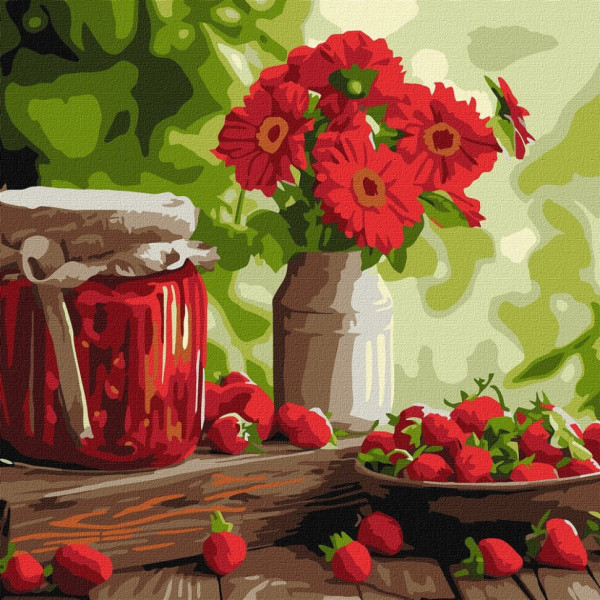 Картина за номерами "Полуничне варення" ©art_selena_ua KHO5726 40х40 см