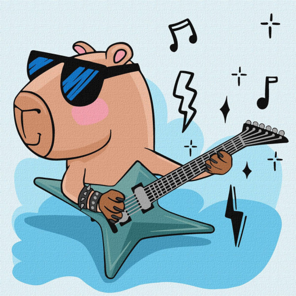 Картина за номерами "Капібара рок-зірка" KHO1275 30х30 см