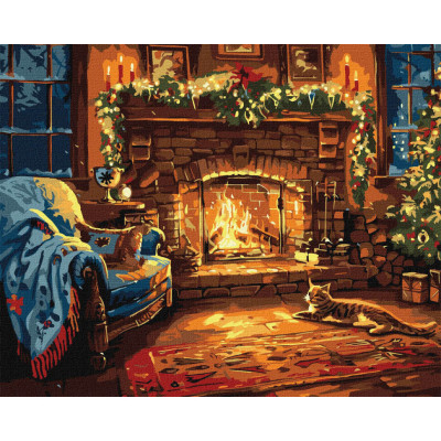 Картина за номерами "Святковий камін" KHO6663 40х50 см