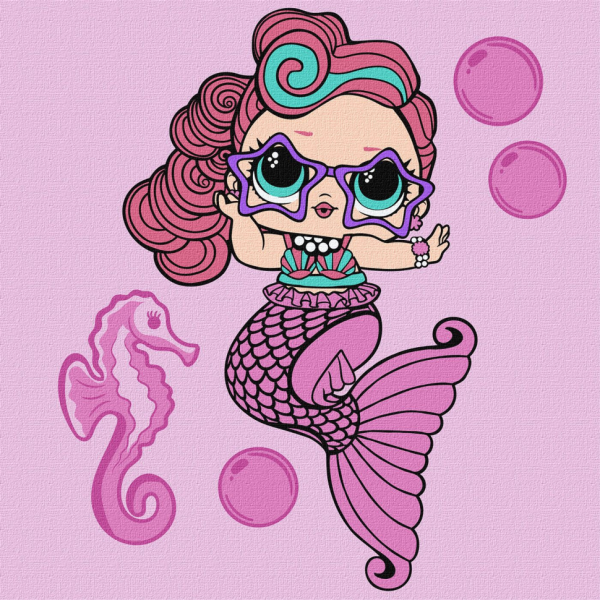 Картина за номерами "L.O.L. Surprise! Mermaids Waves" KHO6266 40х40 см