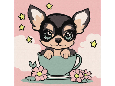 Картина за номерами "Милий цуцик" KHO6270 25х25 см