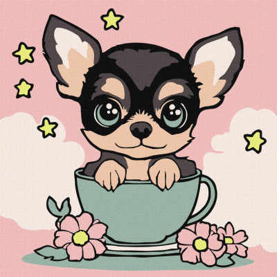 Картина за номерами "Милий цуцик" KHO6270 25х25 см