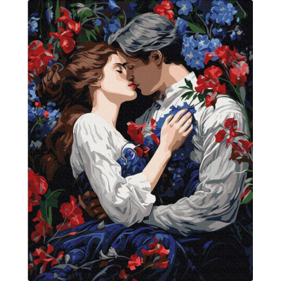 Картина за номерами "Поцілунок у квітучому саду" BS53897, 40х50см