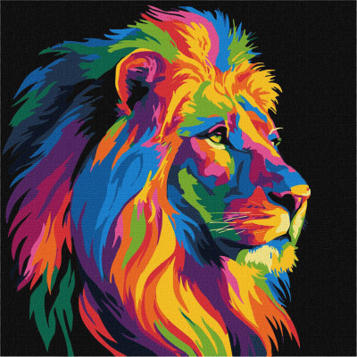 Картина за номерами "Яскравий лев" KHO6823 30х30 см