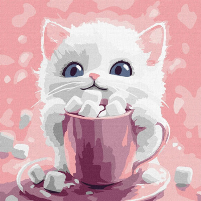 Картина за номерами "Какао для котика (картина № 1)" ©art_selena_ua KHO6717 30х30 см