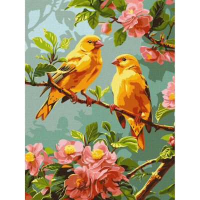 Картина за номерами "Весняні канарки" KHO6655 30х40 см