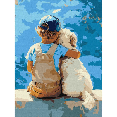 Картина за номерами "Хлопчик та пес" ©art_selena_ua KHO8639 30x40 см