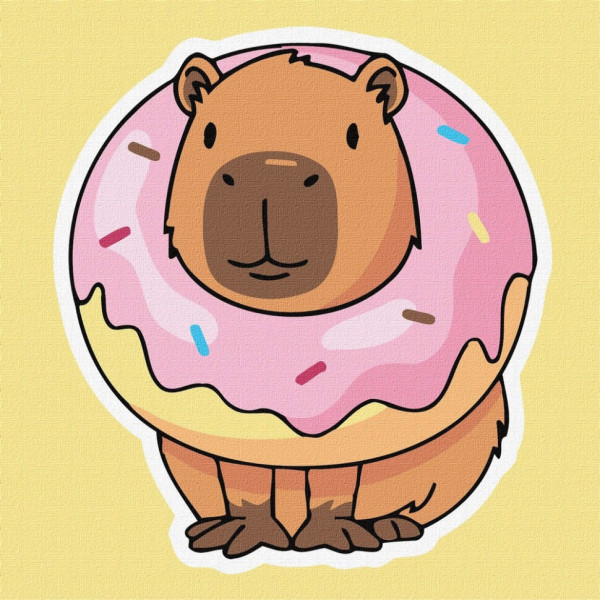 Картина за номерами "Солодкий капібара" ©art_selena_ua KHO6742 30х30 см