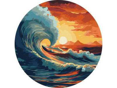 Картина за номерами "Лови хвилю" ©art_selena_ua KHO-R1003 діаметр 39 см  Ідейка