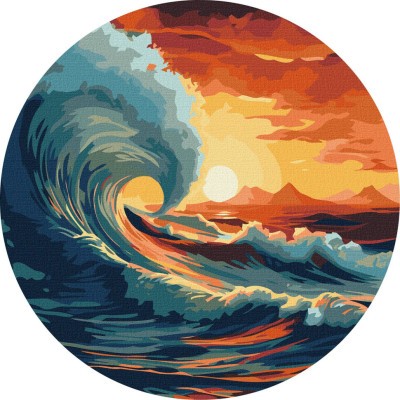 Картина за номерами "Лови хвилю" ©art_selena_ua KHO-R1003 діаметр 39 см  Ідейка