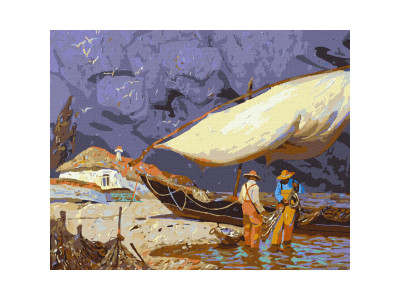 Картина за номерами "Рибалки" ©tolstukhin artem Ідейка KHO2611 40х50 см