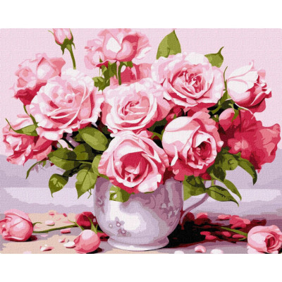 Картина за номерами "Рожеві троянди" KHO3254 40х50 см