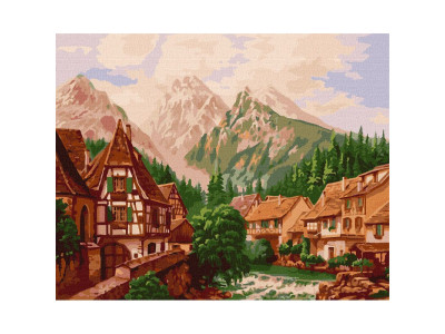 Картина за номерами "Містечко в горах" ©Сергій Лобач Ідейка KHO2880 40х50 см