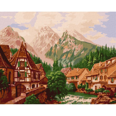 Картина за номерами "Містечко в горах" ©Сергій Лобач Ідейка KHO2880 40х50 см