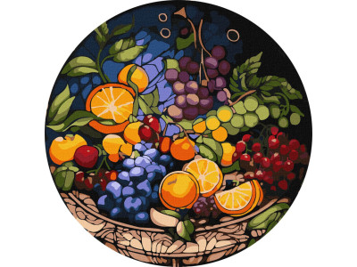 Картина за номерами "Апетитна композиція" ©art_selena_ua KHO-R1014 діаметр 39 см Ідейка
