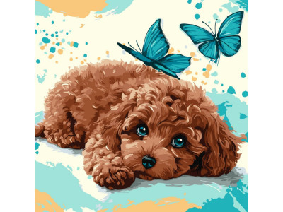 Картина за номерами "Милий пудель" ©art_selena_ua KHO6793 40х40 см