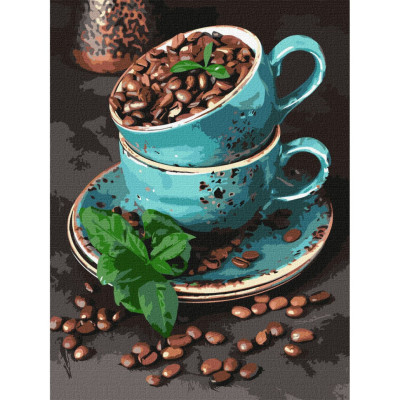 Картина за номерами  "Ароматні кавові зерна" Ідейка KHO5636 30х40 см