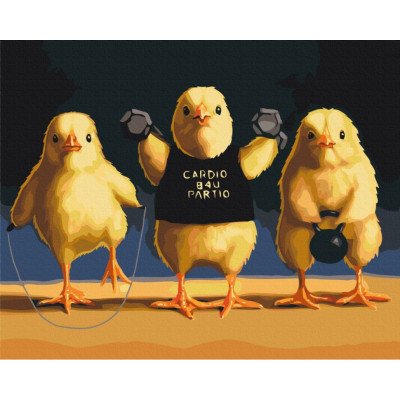 Картина за номерами "Кардіо курчата" ©Lucia Heffernan BS53472, 40х50 см