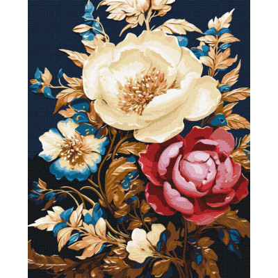 Картина за номерами "Квіткове диво з фарбами металік extra" KHO3261 40х50см