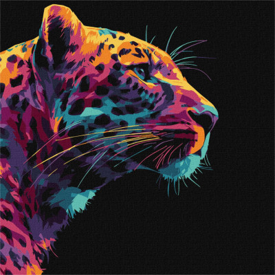 Картина за номерами "Яскравий леопард" KHO6824 30х30 см