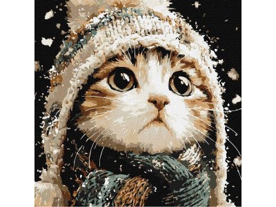 Картина за номерами "Сніговий котик" ©art_selena_ua KHO6847 40х40 см