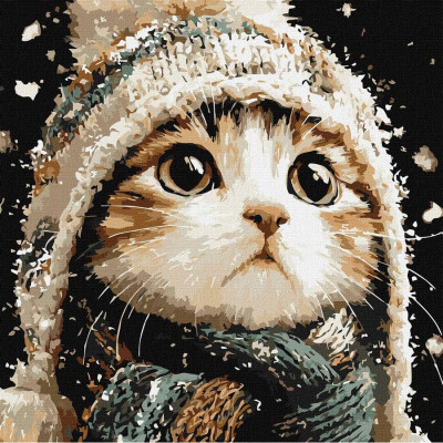 Картина за номерами "Сніговий котик" ©art_selena_ua KHO6847 40х40 см