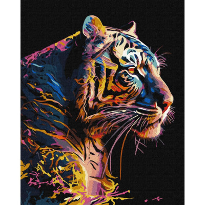 Картина за номерами "Прекрасний звір" ©art_selena_ua Ідейка KHO6520 40х50 см з фарбами металiк extra