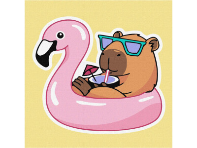 Картина за номерами "Капібара у відпустці" ©art_selena_ua KHO6743, 40х40 см Картина за номерами "Капібара у відпустці" ©art_selena_ua KHO6743, 40х40 см