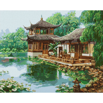 Картина за номерами "Китайський будиночок" ©Сергій Лобач Ідейка KHO2881 40х50 см