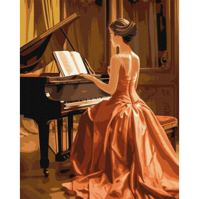 Картина за номерами "Чудова піаністка" ©art_selena_ua KHO8325 40х50 см
