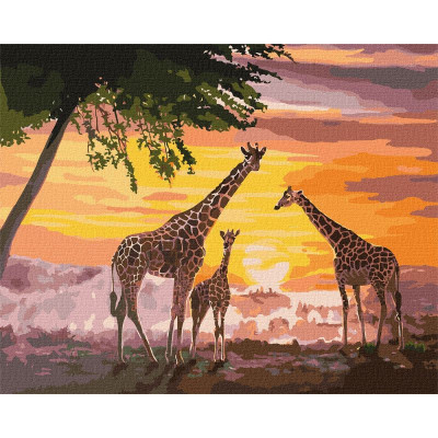 Картина за номерами "Сім'я жирафів" ©ArtAlekhina Ідейка KHO4353 40х50 см