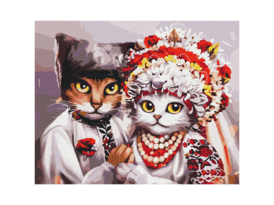 Картина за номерами "Весілля українських котиків" © Маріанна Пащук Brushme BS53340 40х50 см