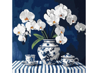 Картина за номерами "Орхідея в порцеляні" ©art_selena_ua KHO3312 40х40 см