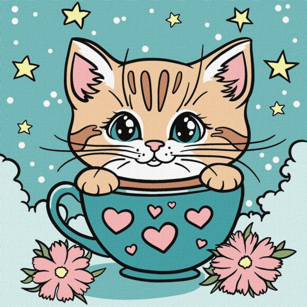 Картина за номерами "Чудовий котик" ©art_selena_ua KHO6280 25х25 см