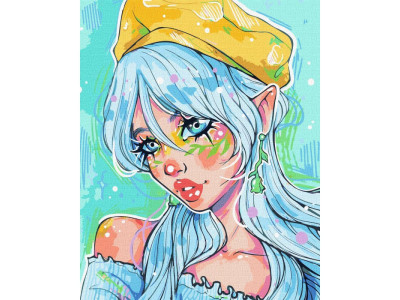 Картина за номерами "Блакитноока модниця" ©nila_art_art  KHO2547 40х50 см Ідейка