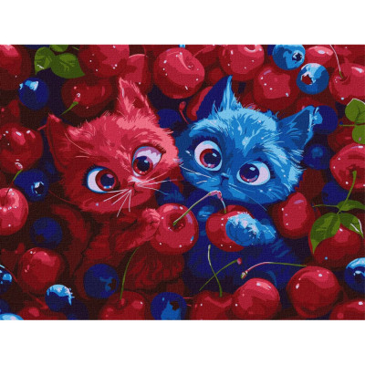 Картина за номерами "Ягідні пухнастики" ©art_selena_ua KHO5143 30х40 см