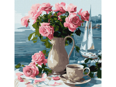 Картина за номерами "Ранкові троянди" ©art_selena_ua KHO5741 40x40 см