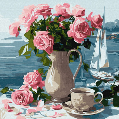 Картина за номерами "Ранкові троянди" ©art_selena_ua KHO5741 40x40 см