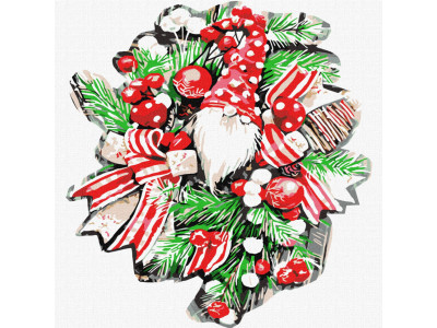 Картина за номерами "Різдвяний вінок" ©fashionillustration_tania KHO5071 30х30 см