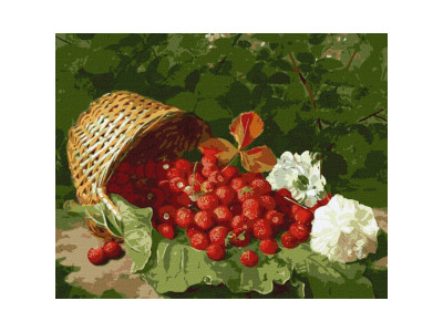 Картина за номерами "Кошик з полуницею" ©William Hammer Ідейка KHO5662 40х50 см