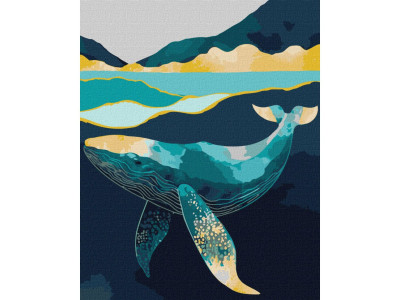Картина за номерами "Витончений кит" ©art_selena_ua Ідейка KHO6522 40х50 см з фарбами металiк extra