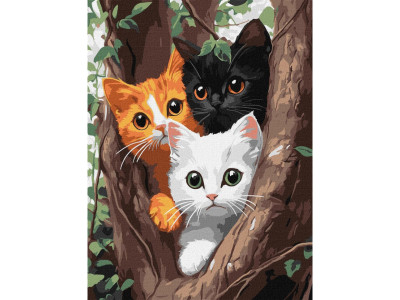 Картина за номерами "Котики на дереві" ©art_selena_ua KHO6736 30х40 см
