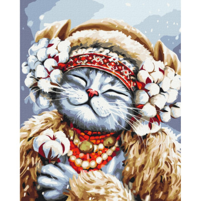 Картина за номерами "Киця Зима" ©Маріанна Пащук Brushme BS53412 40х50 см