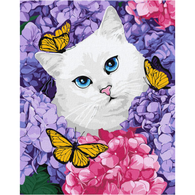 Картина за номерами "Білосніжний котик" KHO6537 40х50см