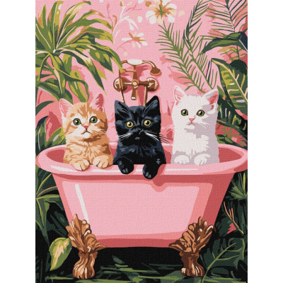 Картина за номерами "Коти у ванній" ©art_selena_ua KHO6726 30х40 см Картина за номерами "Коти у ванній" ©art_selena_ua KHO6726 30х40 см